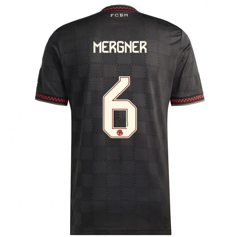 Danxen Dětské Max Mergner #6 Černá Bílá Třetí Hráčské Dresy 2025/26 Dres