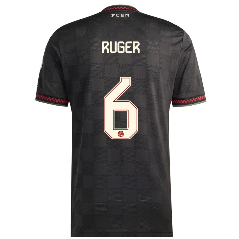 Danxen Dětské Kurt Ruger #6 Černá Bílá Třetí Hráčské Dresy 2025/26 Dres