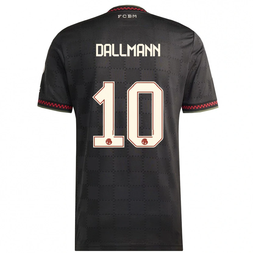 Danxen Dětské Linda Dallmann #10 Černá Bílá Třetí Hráčské Dresy 2025/26 Dres
