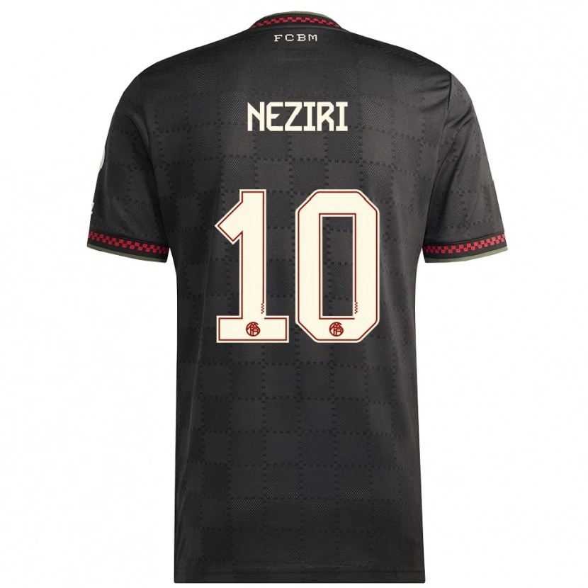 Danxen Dětské Behar Neziri #10 Černá Bílá Třetí Hráčské Dresy 2025/26 Dres