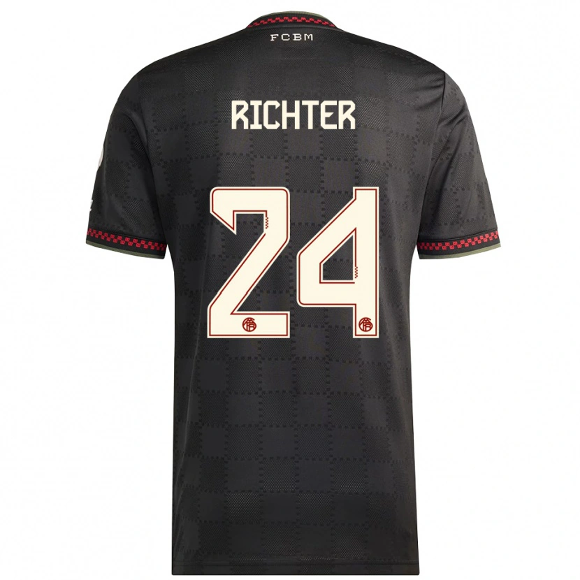 Danxen Dětské Louis Richter #24 Černá Bílá Třetí Hráčské Dresy 2025/26 Dres