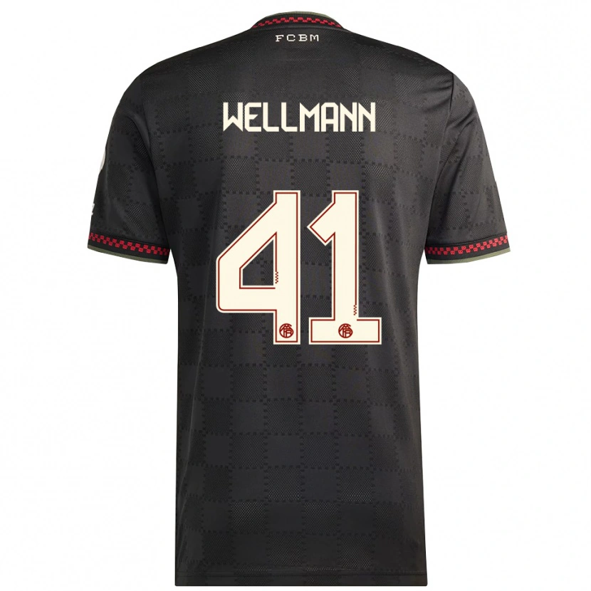 Danxen Dětské Anna Wellmann #41 Černá Bílá Třetí Hráčské Dresy 2025/26 Dres