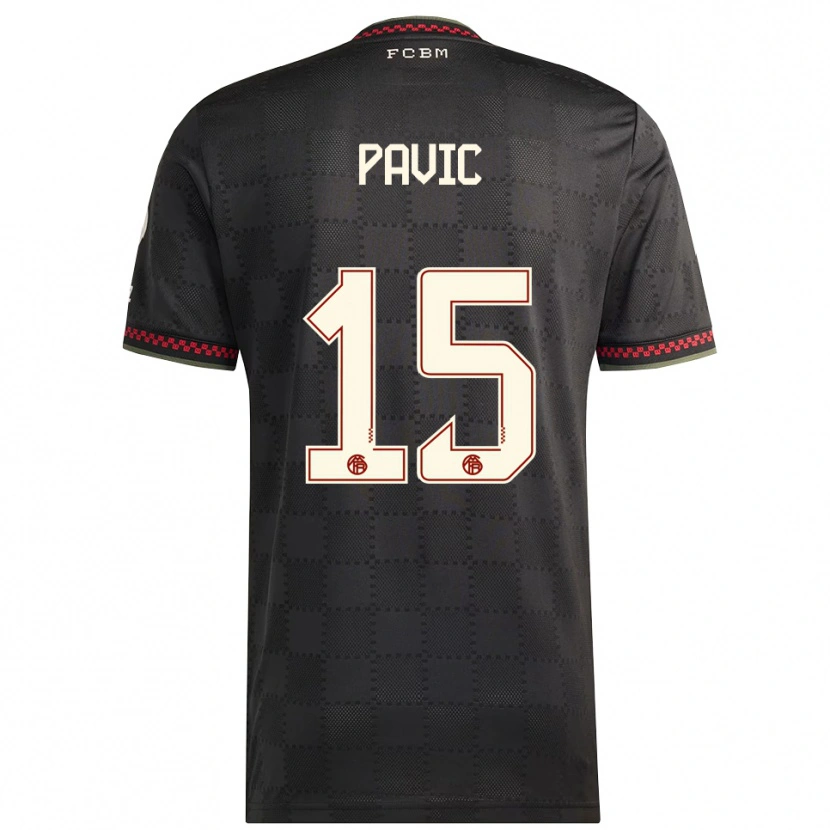 Danxen Dětské Filip Pavic #15 Černá Bílá Třetí Hráčské Dresy 2025/26 Dres