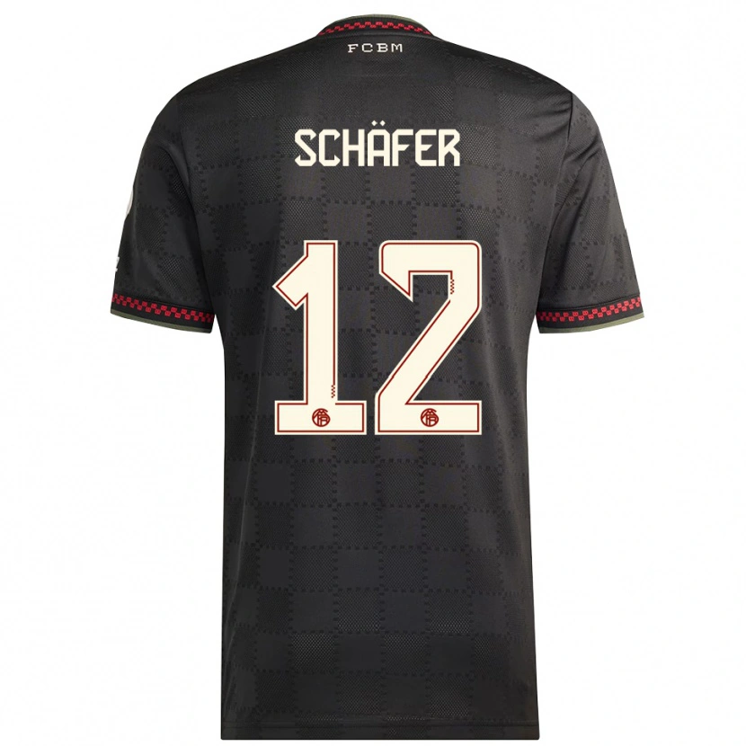 Danxen Dětské Luis Schäfer #12 Černá Bílá Třetí Hráčské Dresy 2025/26 Dres