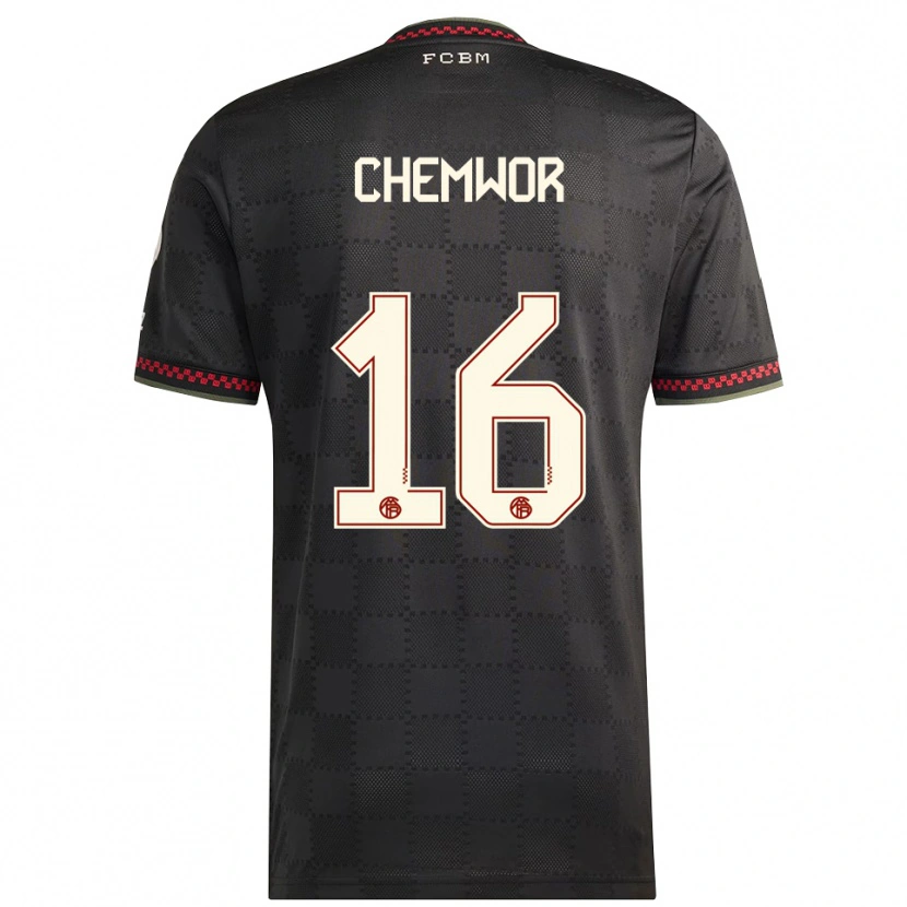 Danxen Dětské Sadiki Chemwor #16 Černá Bílá Třetí Hráčské Dresy 2025/26 Dres