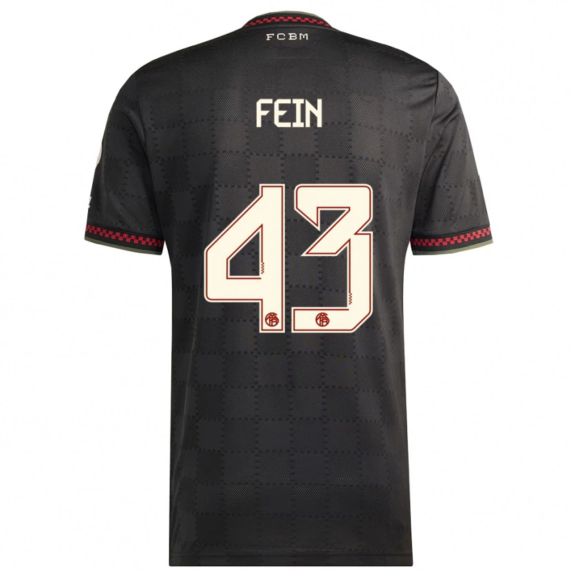 Danxen Dětské Adrian Fein #43 Černá Bílá Třetí Hráčské Dresy 2025/26 Dres