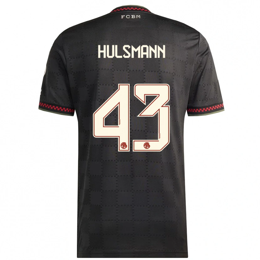 Danxen Dětské Tom Hulsmann #43 Černá Bílá Třetí Hráčské Dresy 2025/26 Dres