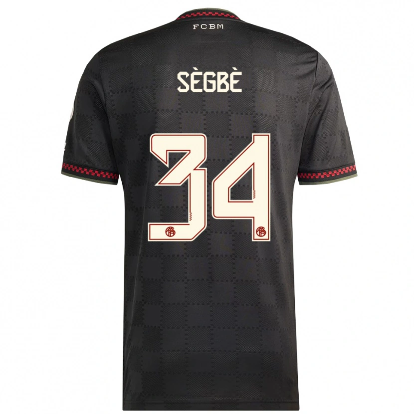 Danxen Dětské Désiré Sègbè #34 Černá Bílá Třetí Hráčské Dresy 2025/26 Dres