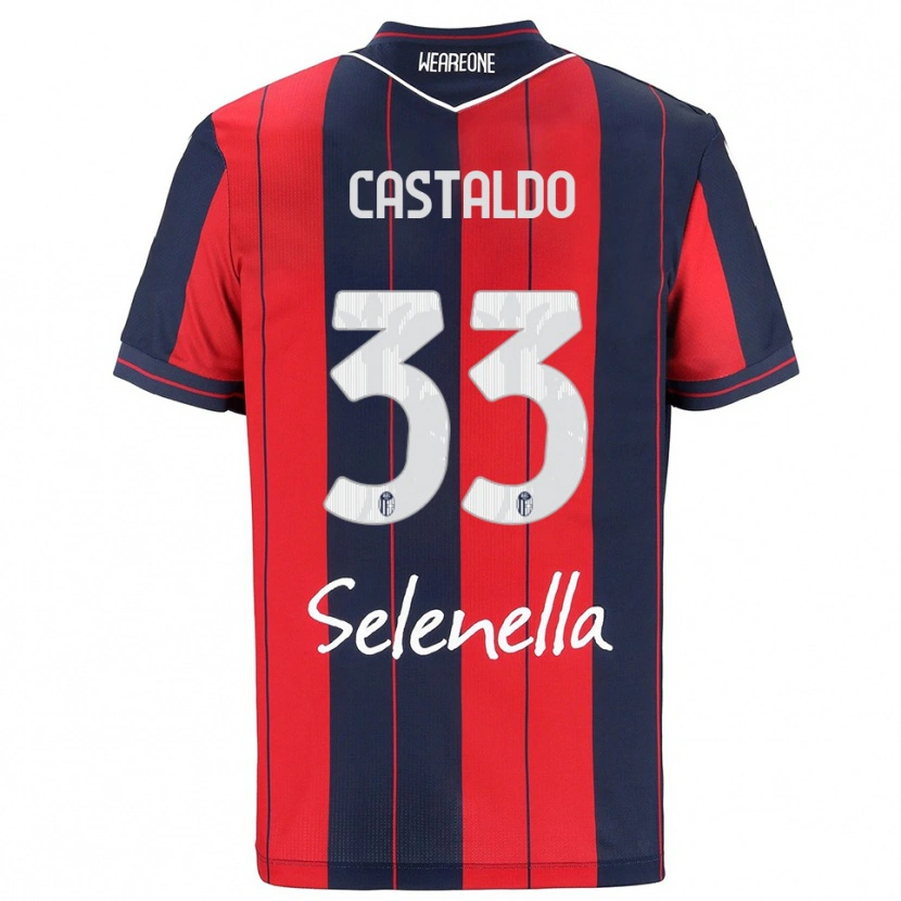 Danxen Pánské Francesco Castaldo #33 Červená Námořnická Modř Domů Hráčské Dresy 2025/26 Dres