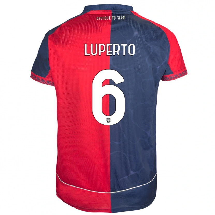 Danxen Pánské Sebastiano Luperto #6 Červená Námořnická Modř Domů Hráčské Dresy 2025/26 Dres