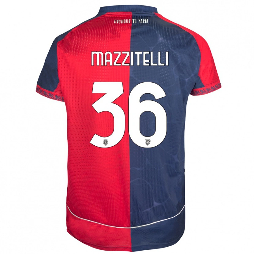 Danxen Pánské Luca Mazzitelli #36 Červená Námořnická Modř Domů Hráčské Dresy 2025/26 Dres