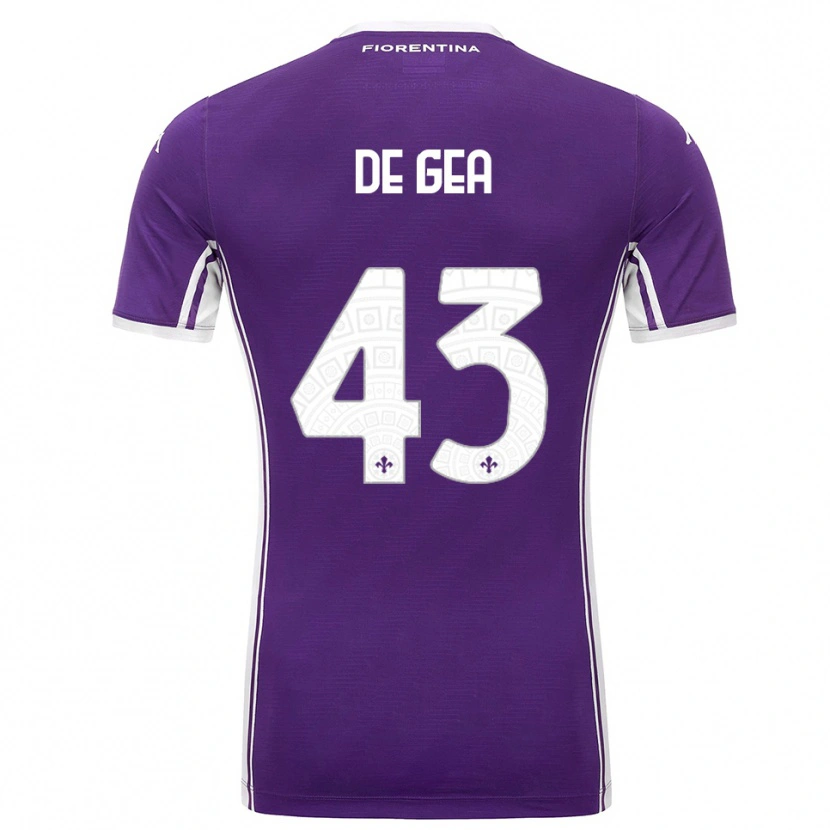 Danxen Pánské David De Gea #43 Fialová Bílá Domů Hráčské Dresy 2025/26 Dres