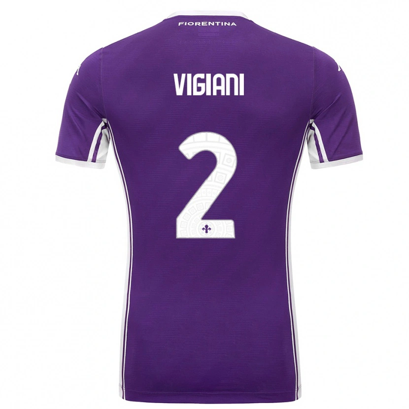Danxen Pánské Lorenzo Vigiani #2 Fialová Bílá Domů Hráčské Dresy 2025/26 Dres