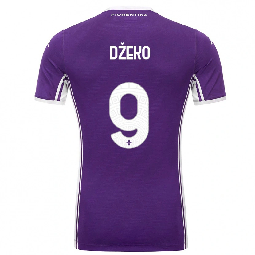 Danxen Pánské Edin Džeko #9 Fialová Bílá Domů Hráčské Dresy 2025/26 Dres