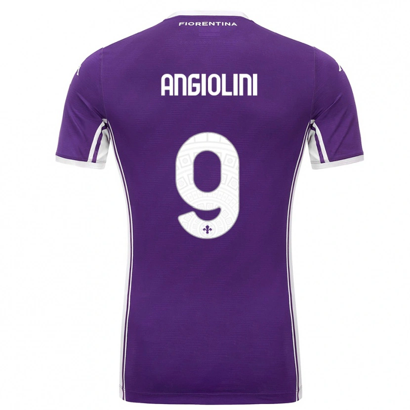 Danxen Pánské Gianmarco Angiolini #9 Fialová Bílá Domů Hráčské Dresy 2025/26 Dres