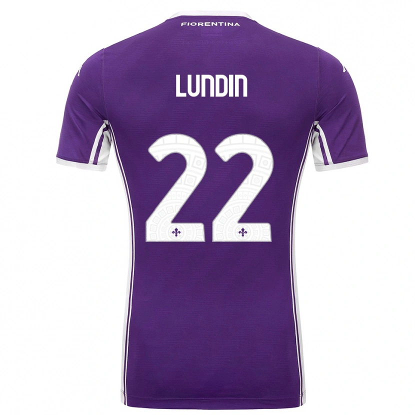 Danxen Pánské Karin Lundin #22 Fialová Bílá Domů Hráčské Dresy 2025/26 Dres