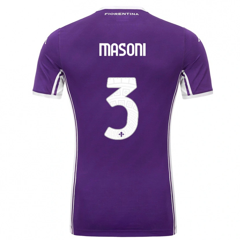 Danxen Pánské Tommaso Masoni #3 Fialová Bílá Domů Hráčské Dresy 2025/26 Dres