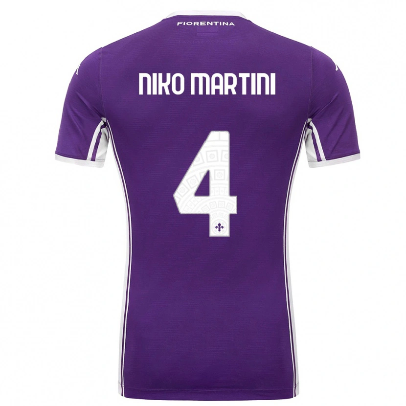 Danxen Pánské Niko Martini #4 Fialová Bílá Domů Hráčské Dresy 2025/26 Dres