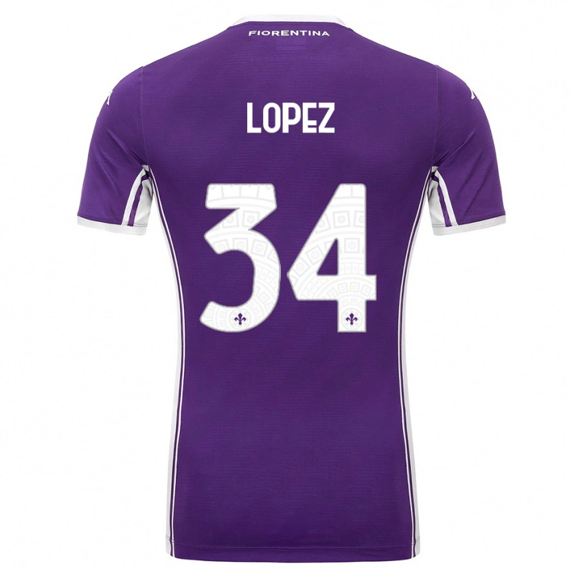 Danxen Pánské Lucas López #34 Fialová Bílá Domů Hráčské Dresy 2025/26 Dres