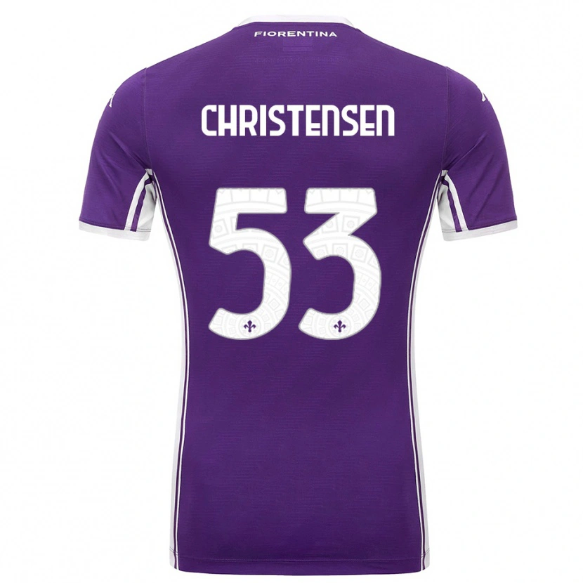Danxen Pánské Oliver Christensen #53 Fialová Bílá Domů Hráčské Dresy 2025/26 Dres