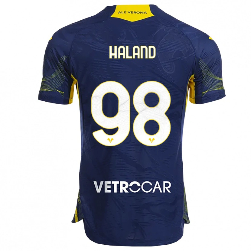 Danxen Pánské Benedicte Iversen Håland #98 Námořnická Modř Žlutá Domů Hráčské Dresy 2025/26 Dres