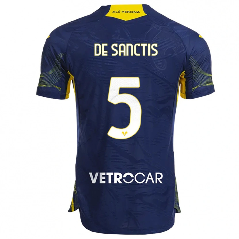 Danxen Pánské Aurora De Sanctis #5 Námořnická Modř Žlutá Domů Hráčské Dresy 2025/26 Dres