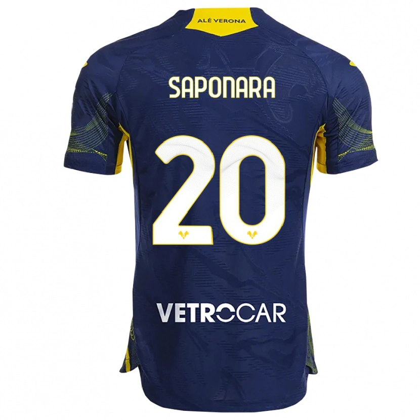 Danxen Pánské Riccardo Saponara #20 Námořnická Modř Žlutá Domů Hráčské Dresy 2025/26 Dres