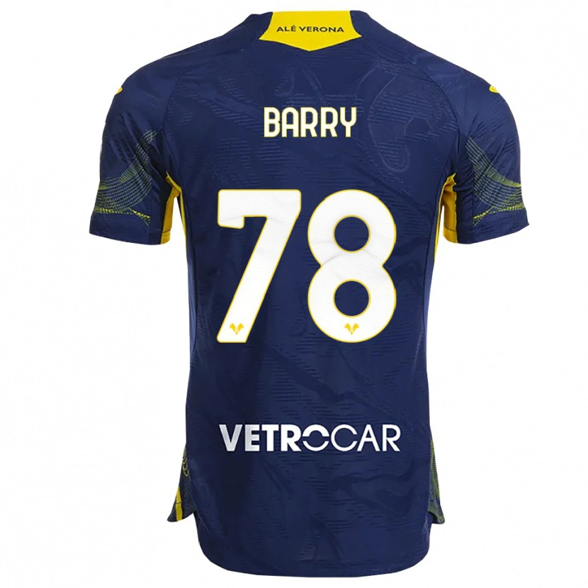 Danxen Pánské Oumar Barry #78 Námořnická Modř Žlutá Domů Hráčské Dresy 2025/26 Dres