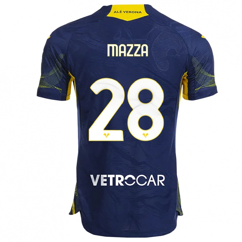 Danxen Pánské Vittoria Karol Mazza #28 Námořnická Modř Žlutá Domů Hráčské Dresy 2025/26 Dres
