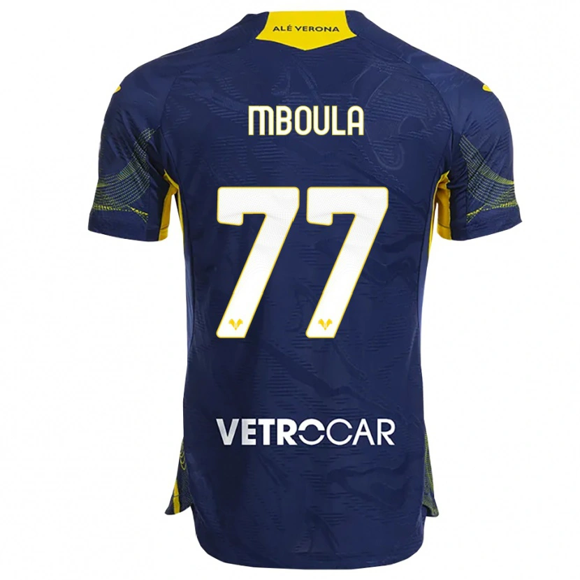 Danxen Pánské Jordi Mboula #77 Námořnická Modř Žlutá Domů Hráčské Dresy 2025/26 Dres
