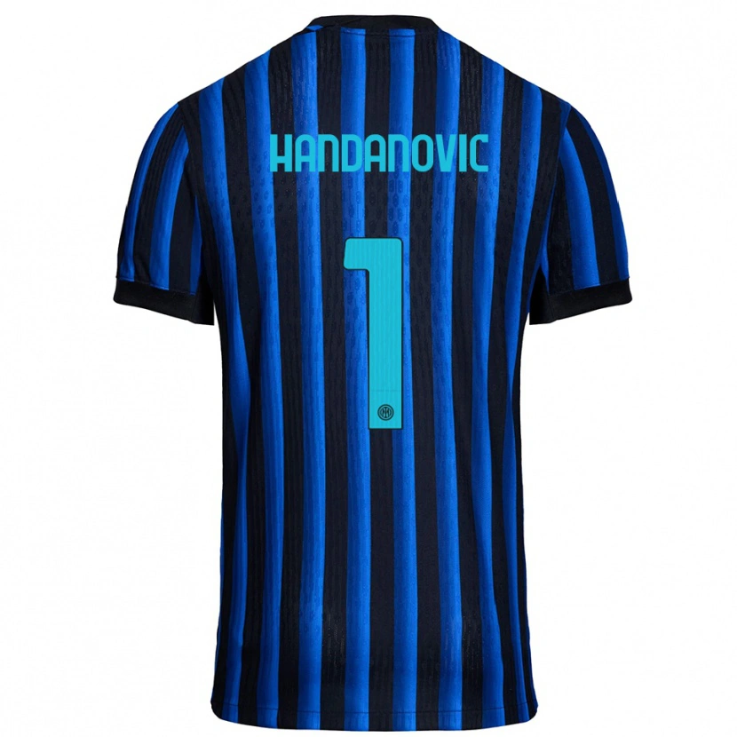 Danxen Pánské Samir Handanovic #1 Černá Modrá Domů Hráčské Dresy 2025/26 Dres