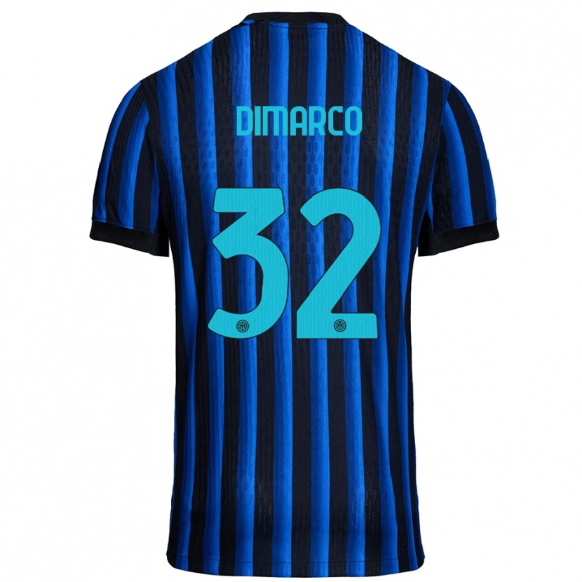 Danxen Pánské Federico Dimarco #32 Černá Modrá Domů Hráčské Dresy 2025/26 Dres