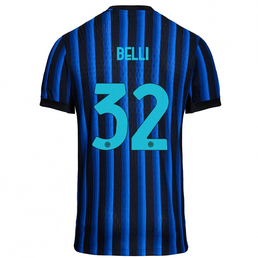 Danxen Pánské Elena Belli #32 Černá Modrá Domů Hráčské Dresy 2025/26 Dres