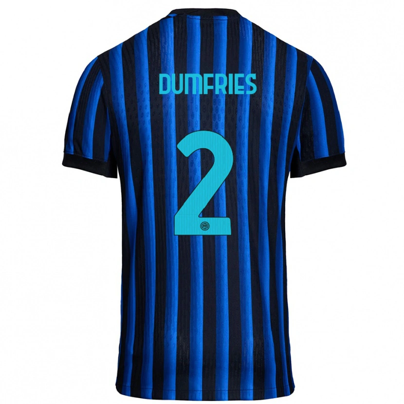 Danxen Pánské Denzel Dumfries #2 Černá Modrá Domů Hráčské Dresy 2025/26 Dres
