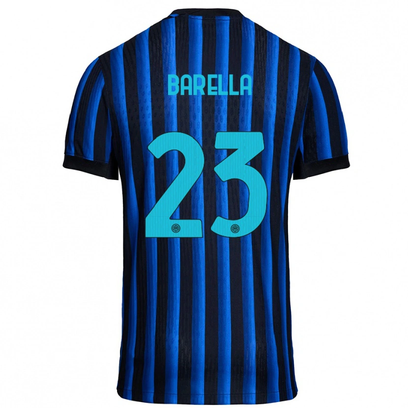 Danxen Pánské Nicolò Barella #23 Černá Modrá Domů Hráčské Dresy 2025/26 Dres
