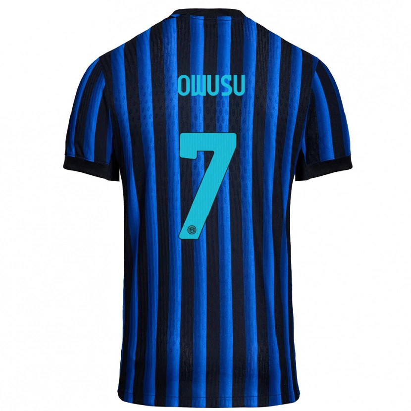 Danxen Pánské Enoch Owusu #7 Černá Modrá Domů Hráčské Dresy 2025/26 Dres
