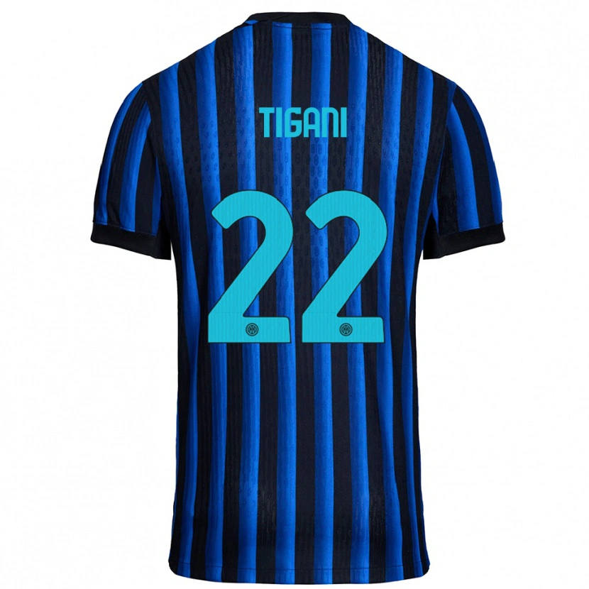 Danxen Pánské Edoardo Tigani #22 Černá Modrá Domů Hráčské Dresy 2025/26 Dres