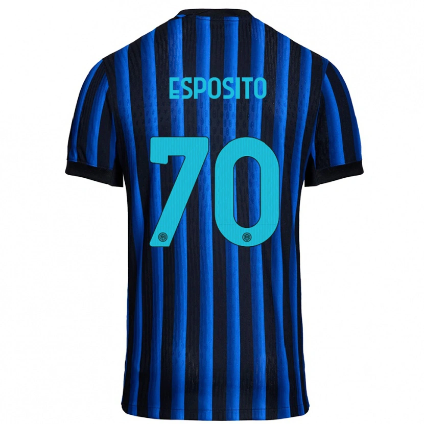 Danxen Pánské Sebastiano Esposito #70 Černá Modrá Domů Hráčské Dresy 2025/26 Dres