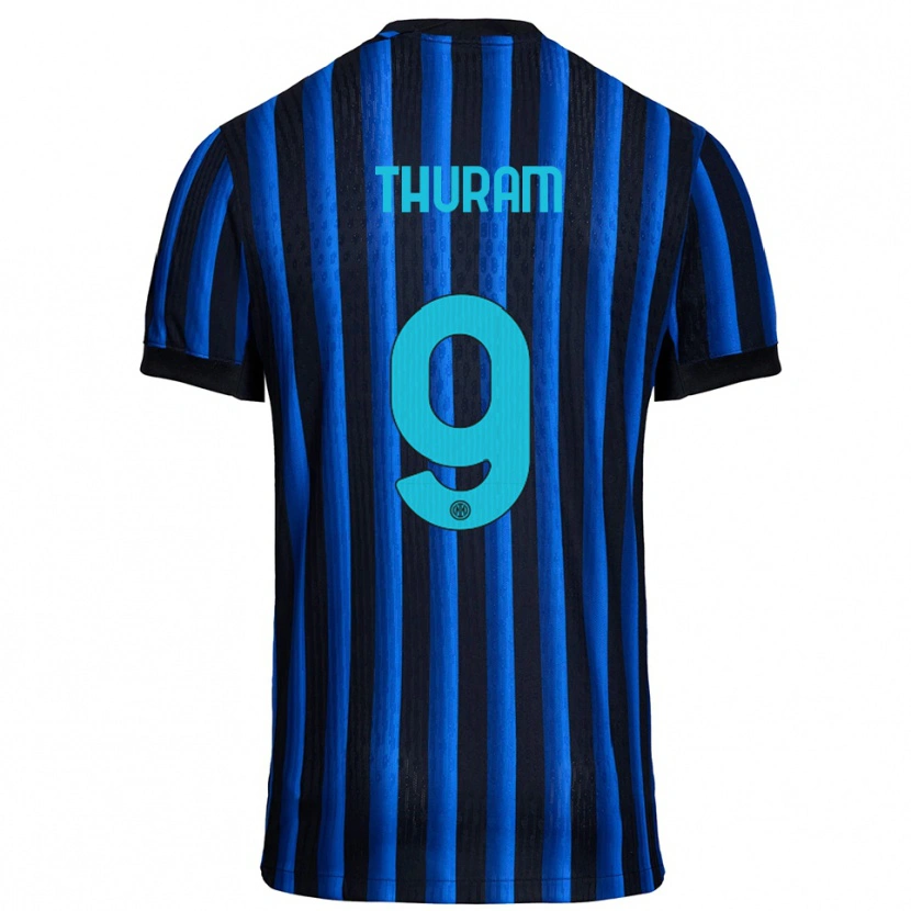 Danxen Pánské Marcus Thuram #9 Černá Modrá Domů Hráčské Dresy 2025/26 Dres