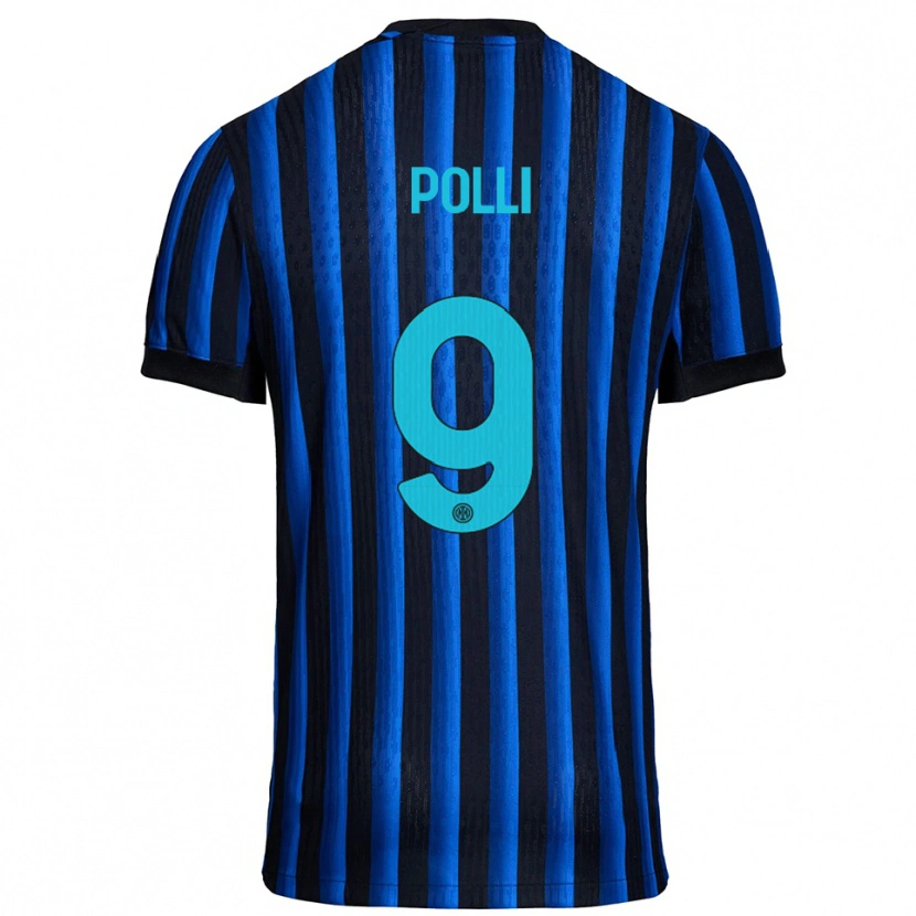 Danxen Pánské Elisa Polli #9 Černá Modrá Domů Hráčské Dresy 2025/26 Dres