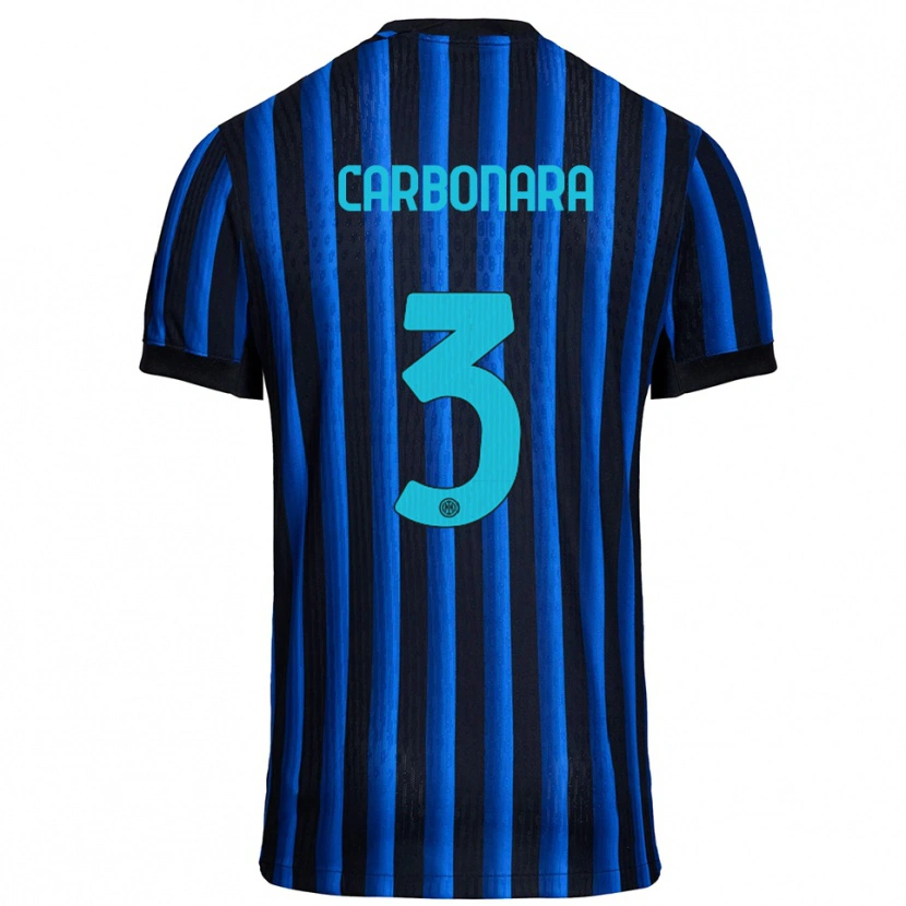 Danxen Pánské Matteo Carbonara #3 Černá Modrá Domů Hráčské Dresy 2025/26 Dres