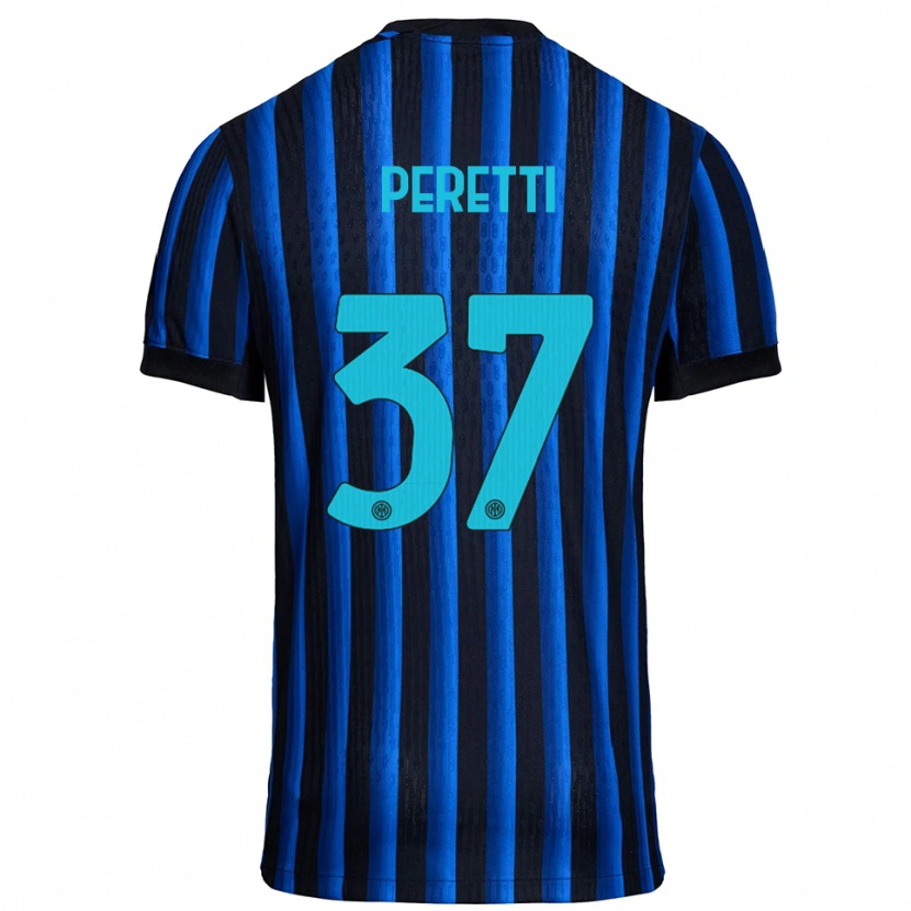 Danxen Pánské Lorenzo Peretti #37 Černá Modrá Domů Hráčské Dresy 2025/26 Dres