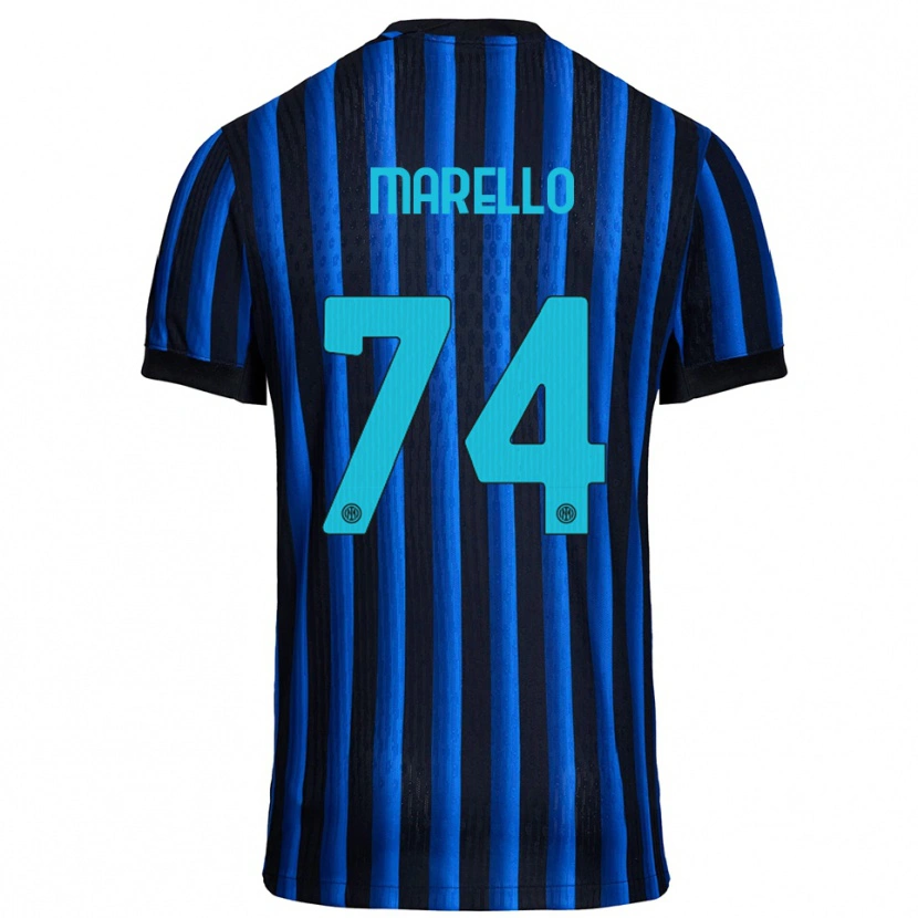 Danxen Pánské Mattia Marello #74 Černá Modrá Domů Hráčské Dresy 2025/26 Dres