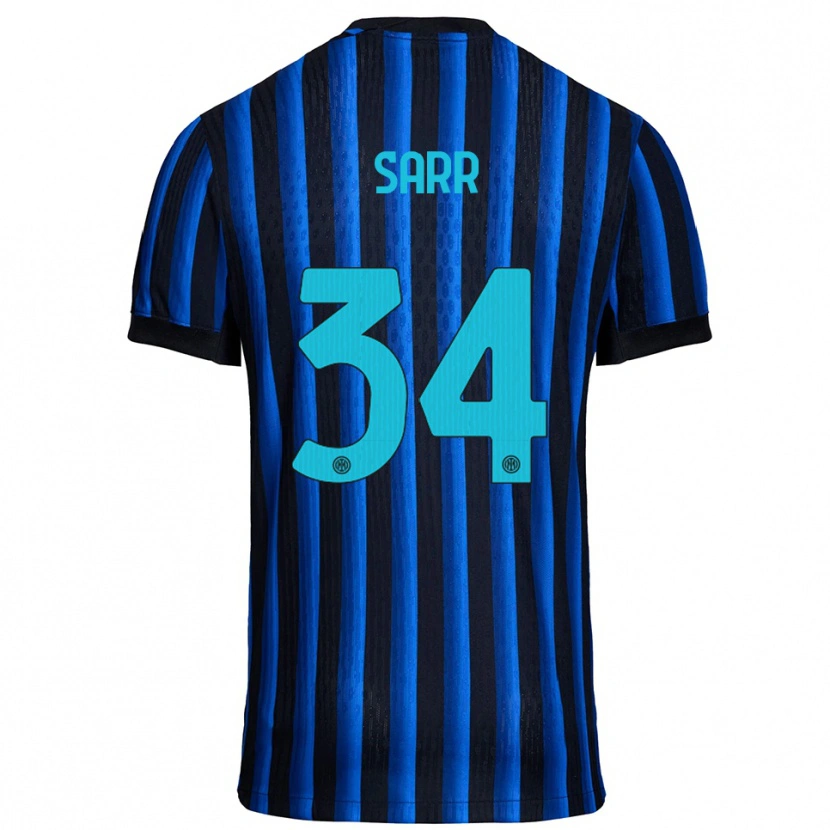 Danxen Pánské Amadou Sarr #34 Černá Modrá Domů Hráčské Dresy 2025/26 Dres