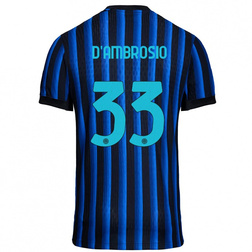 Danxen Pánské Danilo D'ambrosio #33 Černá Modrá Domů Hráčské Dresy 2025/26 Dres
