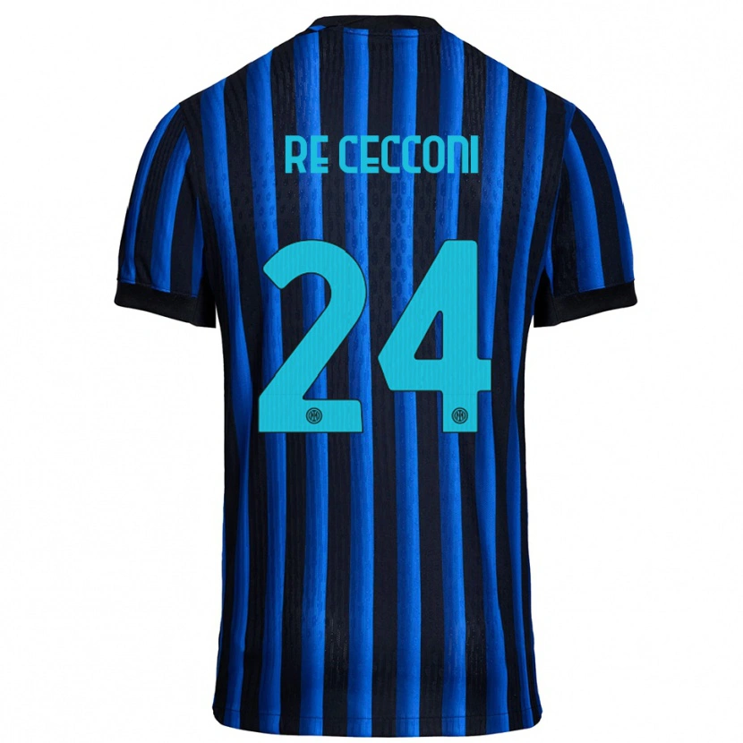 Danxen Pánské Gabriele Re Cecconi #24 Černá Modrá Domů Hráčské Dresy 2025/26 Dres