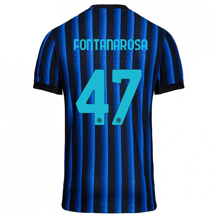 Danxen Pánské Alessandro Fontanarosa #47 Černá Modrá Domů Hráčské Dresy 2025/26 Dres