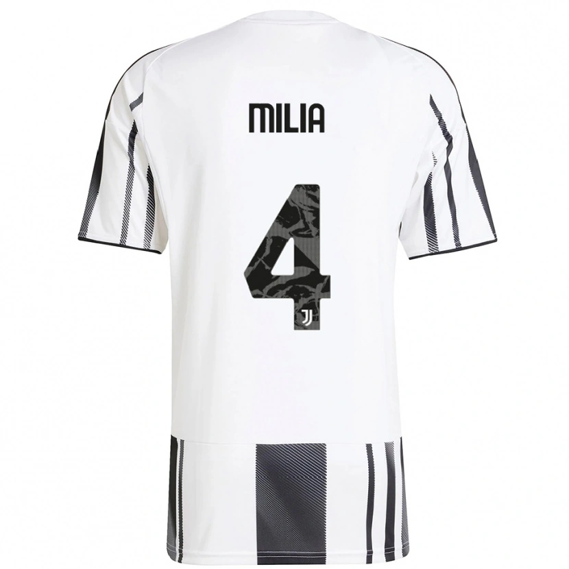 Danxen Pánské Nicolò Milia #4 Bílá Černá Domů Hráčské Dresy 2025/26 Dres