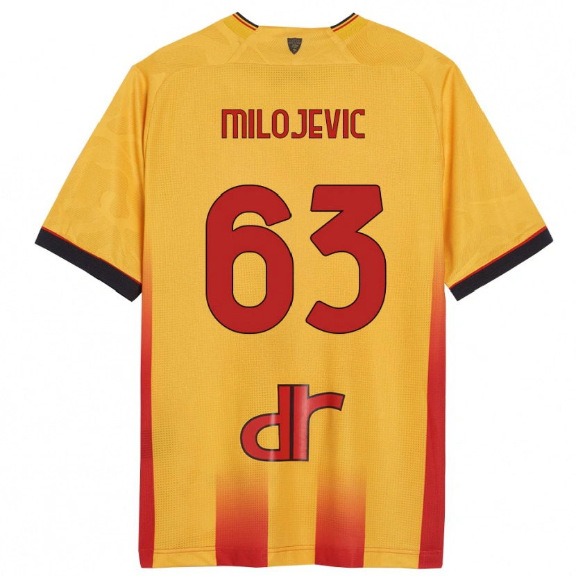 Danxen Pánské Nemanja Milojevic #63 Žlutá Oranžová Domů Hráčské Dresy 2025/26 Dres