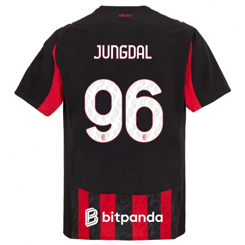 Danxen Pánské Andreas Jungdal #96 Červená Černá Domů Hráčské Dresy 2025/26 Dres